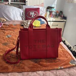 Marc Jacobs Red Leather Medium Tote Bag